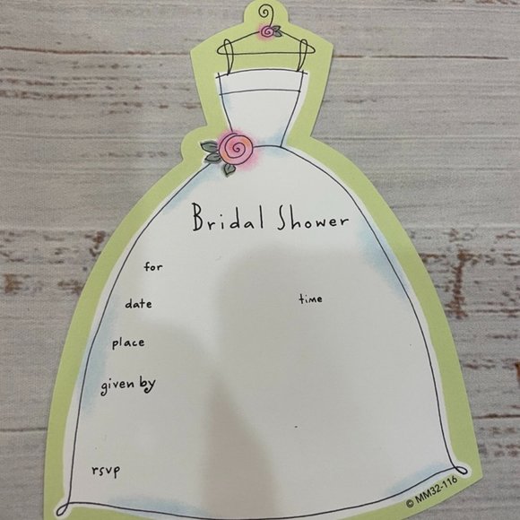 Wedding Dress Cutout Bridal Shower Invitations - 3 packs of 10 - Picture 4 of 4